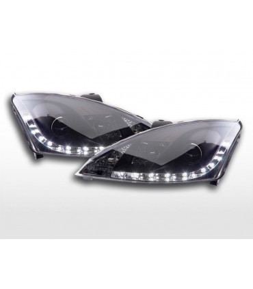Phares - Phare Daylight à LED DRL look Ford Focus 3/4/5 portes. 01-04 noir…