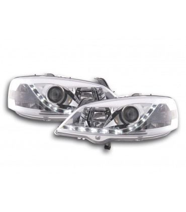Fari - Luce diurna LED DRL look fari Opel Astra G 98-03 cromato...