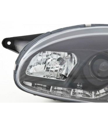 Fari - Luce diurna LED DRL look fari Opel Corsa B 94-00 nero...