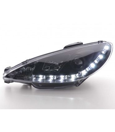 Fari - Luce diurna LED Luce diurna Luci diurne Peugeot 206 Tipo S16 98- Nero...