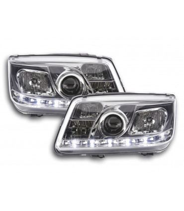 Fari - Luce diurna LED DRL faro VW Bora tipo 1J 99-04 cromato...