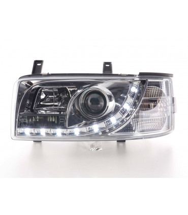Fari - Luce diurna LED DRL look fari VW Bus tipo T4 90-03 cromato...