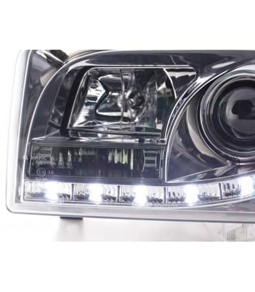 Fari - Luce diurna LED DRL look fari VW Bus tipo T4 90-03 cromato...