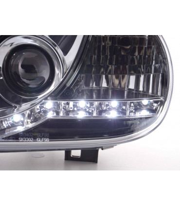 Fari - Luce diurna LED DRL look VW Golf 4 tipo 1J 98-03 cromato...