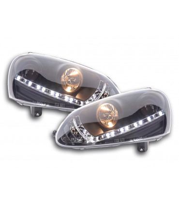 Fari - Luce diurna LED DRL faro VW Golf 5 tipo 1K 03-08 nero...