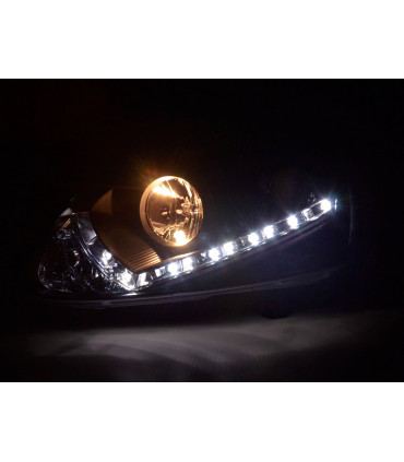 Fari - Luce diurna LED DRL faro VW Golf 5 tipo 1K 03-08 nero...