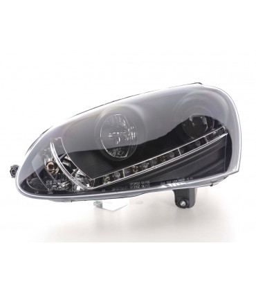 Fari - Luce diurna LED DRL faro VW Golf 5 tipo 1K 03-08 nero...