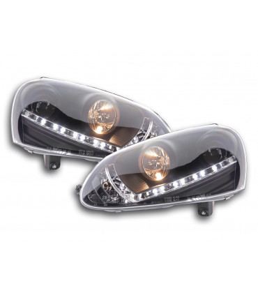 Fari - Luce diurna LED DRL faro VW Golf 5 tipo 1K 03-08 nero...