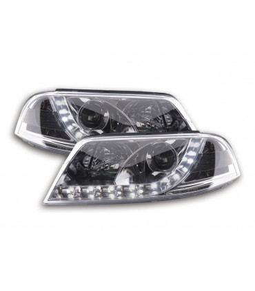 Fari - Luce diurna LED DRL look fari VW Passat tipo 3BG 00-05 cromato...