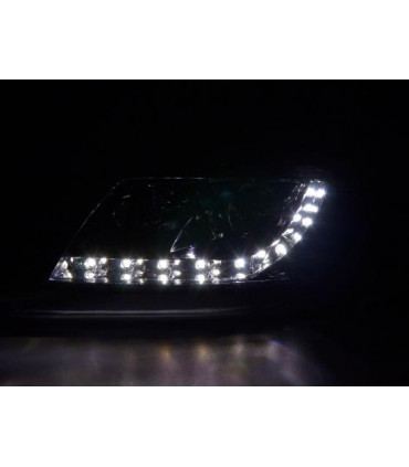 Fari - Luce diurna LED DRL look fari VW Passat tipo 3BG 00-05 cromato...