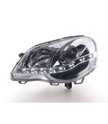 Fari - Luce diurna LED DRL look VW Polo tipo 9N3 05-09 cromato...
