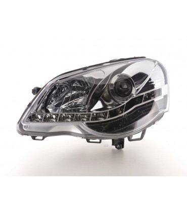Fari - Luce diurna LED DRL look VW Polo tipo 9N3 05-09 cromato...