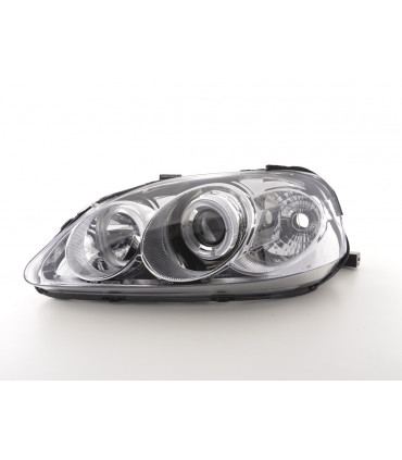 Fari - Set fari Honda Civic Coupé / Civic 2/3/4 porte. 99-00 cromato...