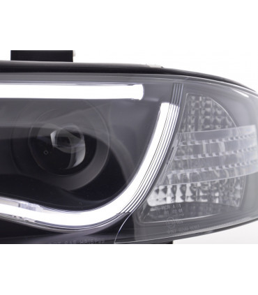 Phares - Phare Daylight LED DRL look Audi A6 type 4B 01-04 noir pour conduite à