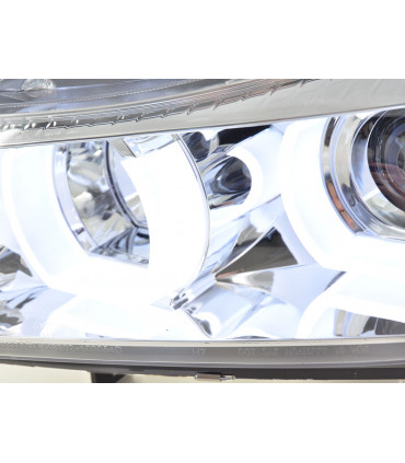 Phares - Phares Xenon Daylight LED look DRL BMW Série 3 E90 / E91 05-08 chrome…