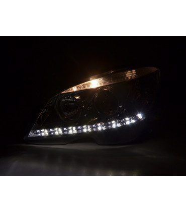 Fari - Daylight LED faro DRL look Mercedes Classe C W204 07-10 cromato…
