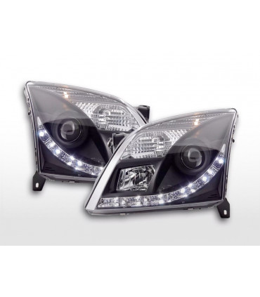 Phares - Phare Daylight LED DRL look Opel Vectra C 02-05 noir pour conduite à