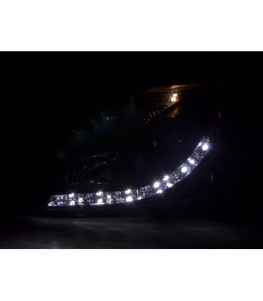 Fari - Luce diurna LED DRL look fari Opel Vectra C 02-05 nero per la guida