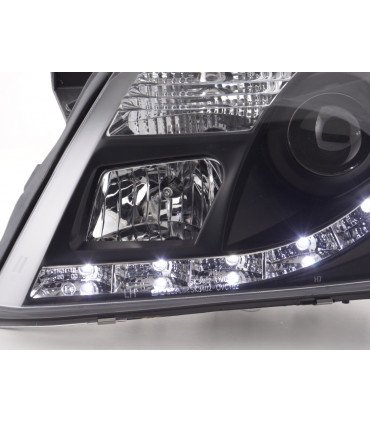 Fari - Luce diurna LED DRL look fari Opel Vectra C 02-05 nero per la guida