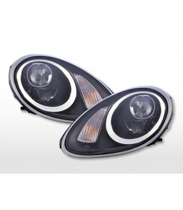 Fari - Xenon Daylight LED DRL faro anteriore look Porsche Boxster 987 04-08 nero…