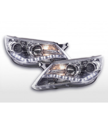 Fari - Luce diurna LED DRL look fari VW Tiguan 07-11 cromati...