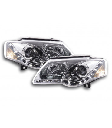 Phares - Phare Daylight LED look DRL VW Passat type 3C 05- chromé pour conduite