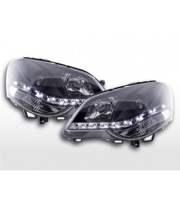Fari - Luce diurna LED fari DRL VW Polo tipo 9N3 05-09 nero per la guida
