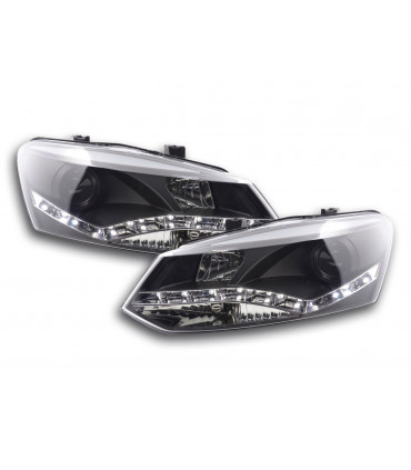 Fari - Luce diurna LED fari DRL VW Polo tipo 6R 2010- nero per la guida