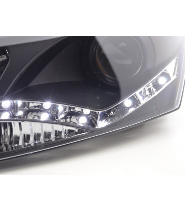 Fari - Luce diurna LED fari DRL VW Polo tipo 6R 2010- nero per la guida