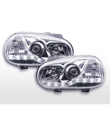 Fari - Luce diurna Faro a LED VW Golf 4 97-03 Luci diurne a LED cromate per
