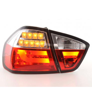 Fanali Posteriori - Kit Fanale Posteriore a LED BMW Serie 3 E90 Limo 05-08 Rosso/Trasparente...