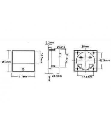 Elettronica - VOLTMETRO DA PANNELLO ANALOGICO 50 V CC / 70 x 60 mm…