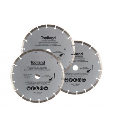 Utensili a filo - SET DISCHI DIAMANTATI - 230 mm - SEGMENTATI - 3 PEZZI…