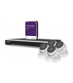 KIT VIDEOSURVEILLANCE IP 4 MP - ENREGISTREUR NVR 8 CANAUX - 4 x CAMERA DOME IP BLANCHE - 3 To HD - CABLES…