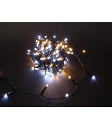Ghirlande luminose - Duolight - 8 m - 120 LED - bianco e bianco caldo - cavo