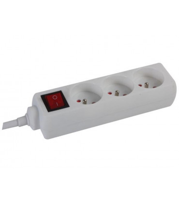 Prese - BLOCCO MULTISPINA - 3 USCITE - CON INTERRUTTORE - CAVO