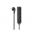 BLOCCO MULTIPRESA 4 USCITE - CAVO 5 m - NERO - TERRA FRANCESE…