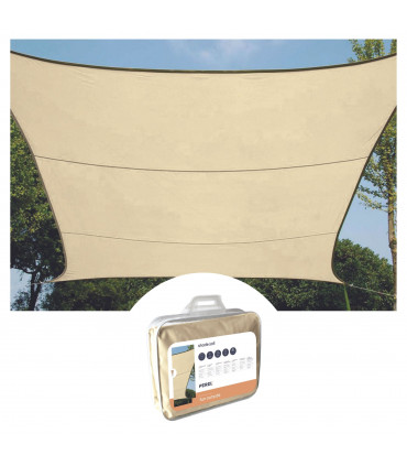Vele solari - VELA SOLARE PERMEABILE - QUADRATA - 5 x 5 m - COLORE CHAMPAGNE…