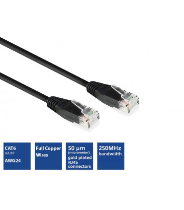 Accessoires informatiques - Cable reseau CAT6 U/UTP CCA 10m noir…