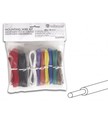 Cavi di montaggio - ASSORTIMENTO FILI DI CABLAGGIO - 10 COLORI - 60 m - NUCLEO