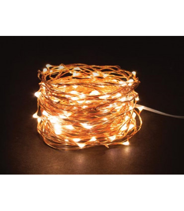 Ghirlande luminose - Microlight LED - 12 m - 120 lampade bianco caldo - filo