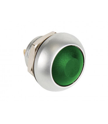 Pressostati - PULSANTE TONDO IN METALLO CON TAPPO VERDE - 1P