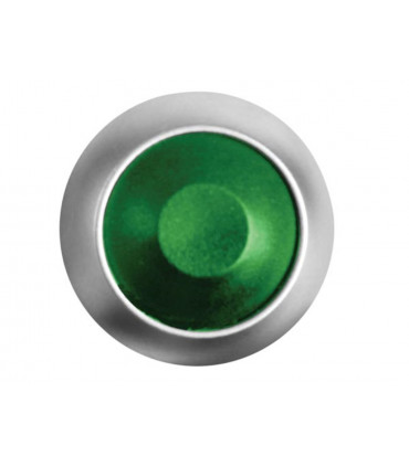 Interrupteurs a pression - POUSSOIR METALLIQUE ROND AVEC CAPUCHON VERT - 1P