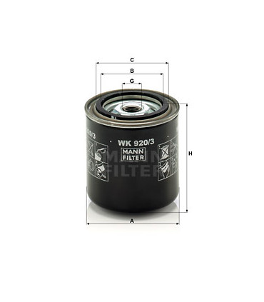 Filtre a carburant MANN-FILTER WK 920/3 MAZDA 626 II 626 II Hatchback E-Serie Bus