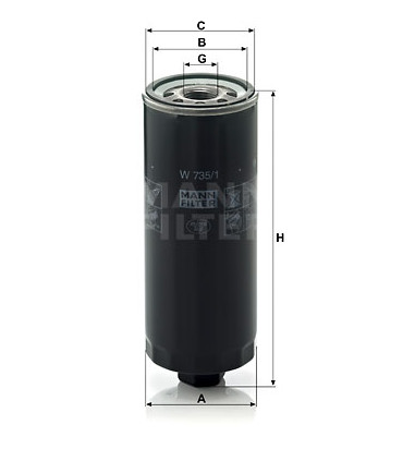 Filtre a huile MANN-FILTER W 735/1 AUDI V8 A6 A6 Avant 100 Avant 100