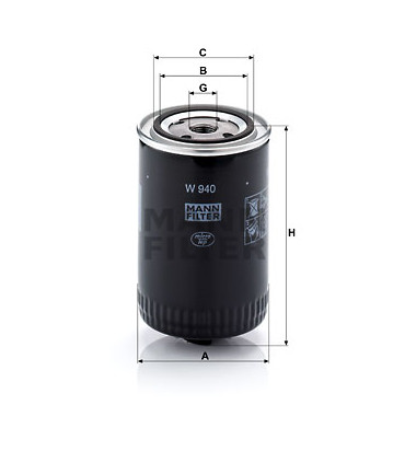 Filtre systeme hydraulique de travail MANN-FILTER W 940 PORSCHE 911 911 Targa 914