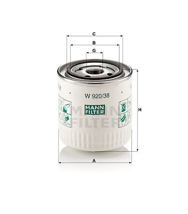 Filtre a huile MANN-FILTER W 920/38 VOLVO S40 I V40 Kombi 460 L 440 K