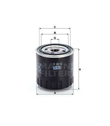 Filtre a huile MANN-FILTER W 8013 INFINITI RENAULT SUZUKI NISSAN QX70 QX50 Q70 Laguna Coupe Grand Vitara II Megan