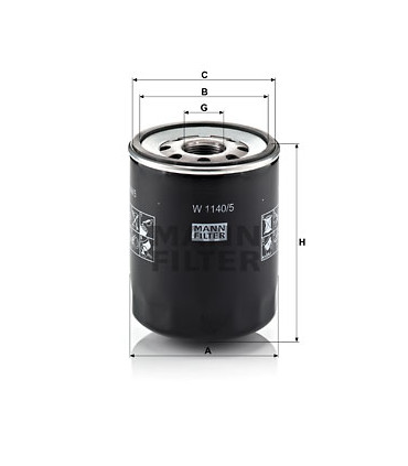 Filtre a huile MANN-FILTER W 1140/5