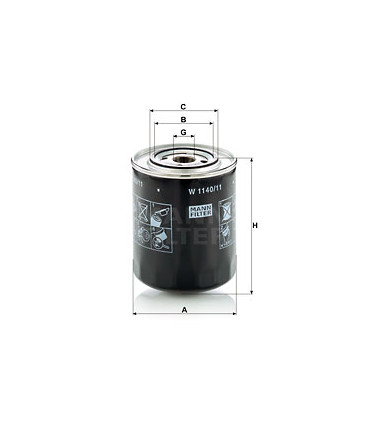 Filtre a huile MANN-FILTER W 1140/11